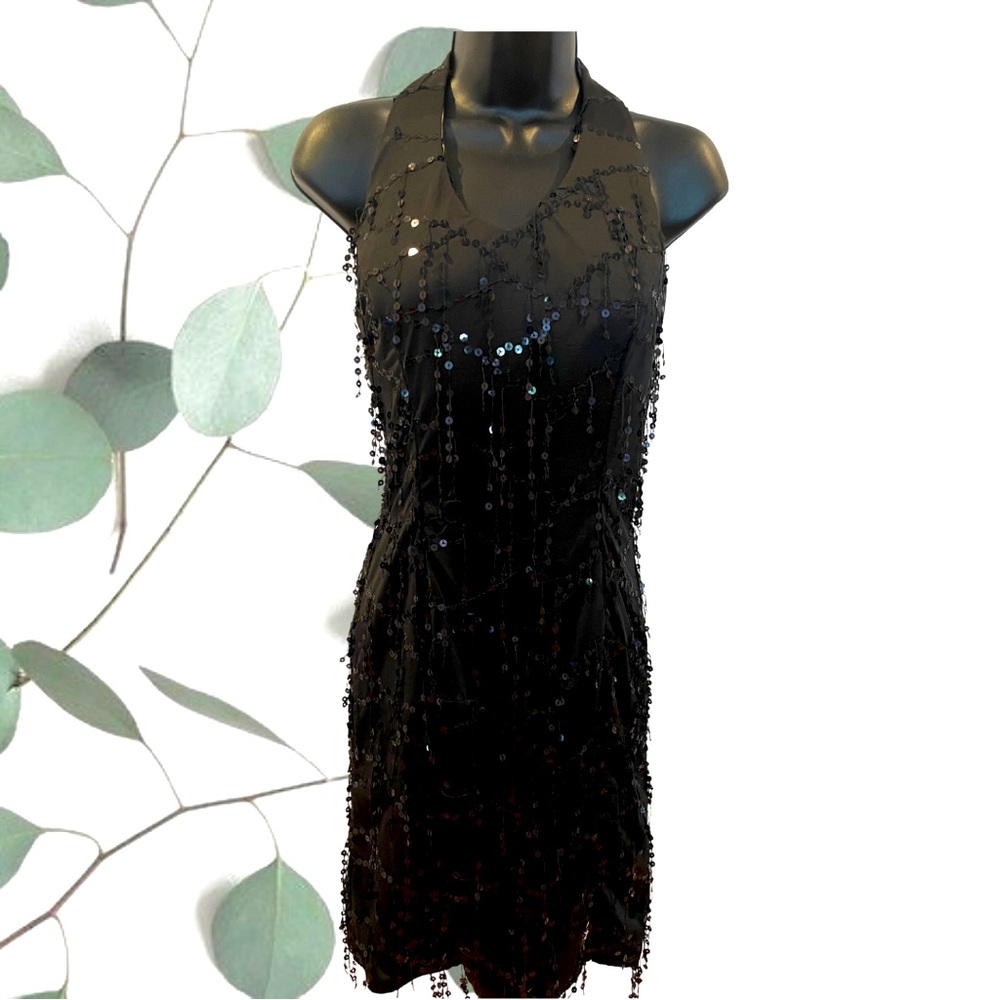 Beautiful black beaded dress - size 5/6